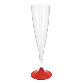 Plastic stam fluitglas Mousserende Wijn rood 140ml 2P (20 stuks)