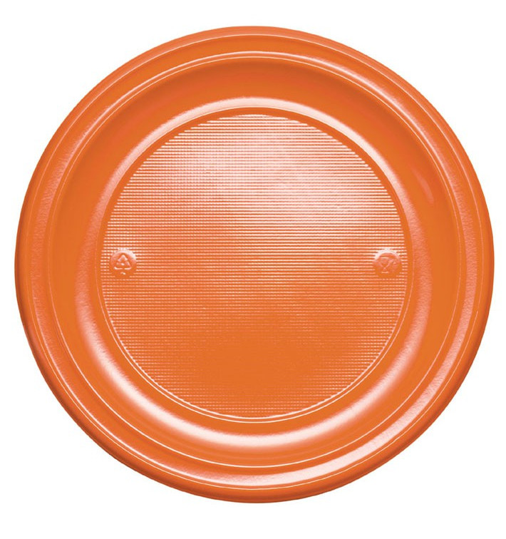 Plastic bord PS Plat oranje Ø22 cm (30 stuks) Plastic bord PS Plat oranje Ø22 cm (30 stuks)
