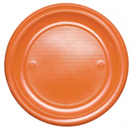 Plastic bord PS Plat oranje Ø22 cm (780 stuks)