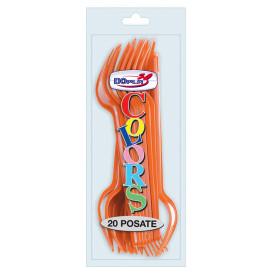 Plastic PS vork oranje 17,5cm (600 stuks)