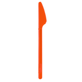 Plastic PS mes oranje 17,5cm (20 stuks) 