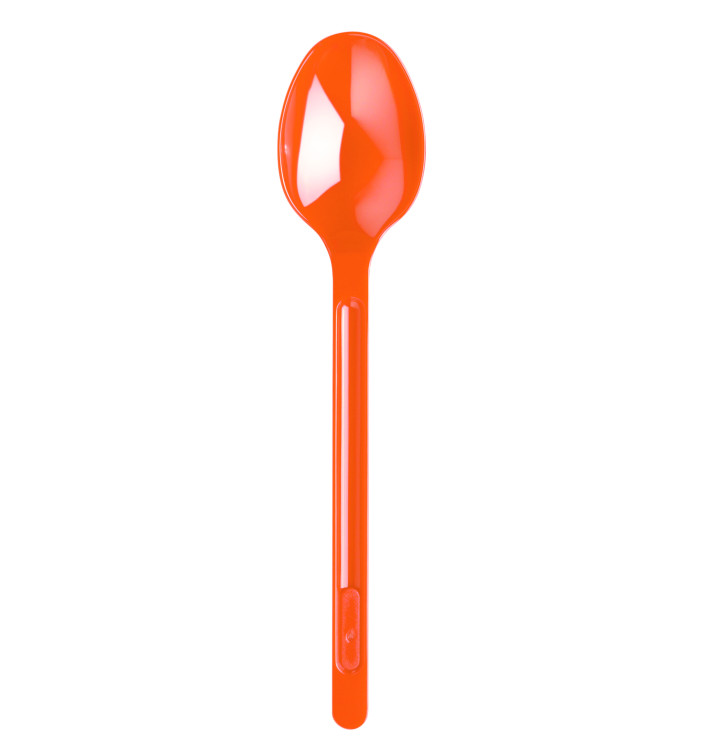 Plastic lepel PS oranje 17,5cm (600 stuks) Plastic lepel PS oranje 17,5cm (600 stuks)