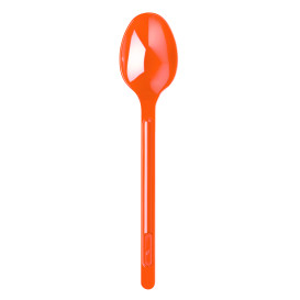 Plastic lepel PS oranje 17,5cm (20 stuks) 