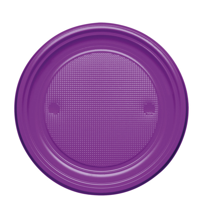 Plastic bord PS Plat paars Ø17 cm (1100 stuks) Plastic bord PS Plat paars Ø17 cm (1100 stuks)
