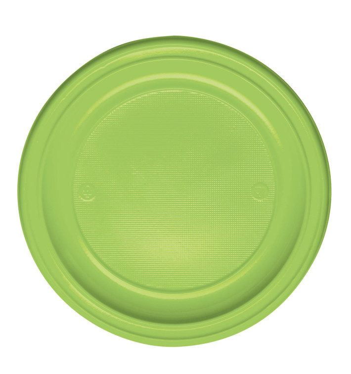 Plastic bord PS Plat limoengroen Ø22 cm (30 stuks) Plastic bord PS Plat limoengroen Ø22 cm (30 stuks)