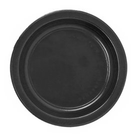 Plastic bord PS Plat zwart Ø22 cm (780 stuks)