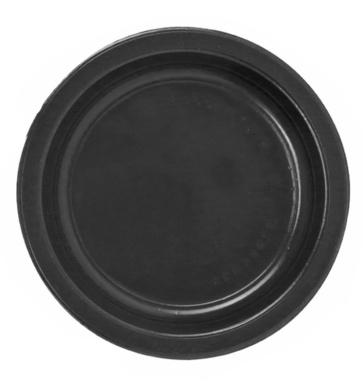 Plastic bord PS Plat zwart Ø17 cm (1100 stuks) Plastic bord PS Plat zwart Ø17 cm (1100 stuks)
