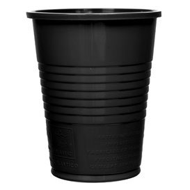Plastic PS beker zwart 200ml Ø7cm (50 stuks) 
