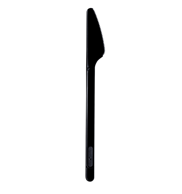 Plastic PS mes zwart 17,5cm (600 stuks) Plastic PS mes zwart 17,5cm (600 stuks)