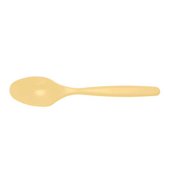 Plastic PS thee lepel crème 12cm (40 stuks) Plastic PS thee lepel crème 12cm (40 stuks)