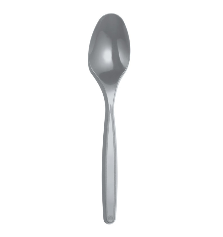 Plastic PS thee lepel zilver 12cm (40 stuks) Plastic PS thee lepel zilver 12cm (40 stuks)