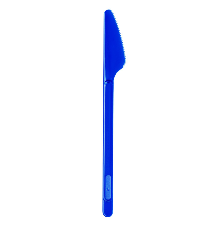 Plastic PS mes donkerblauw 17,5cm (600 stuks) Plastic PS mes donkerblauw 17,5cm (600 stuks)