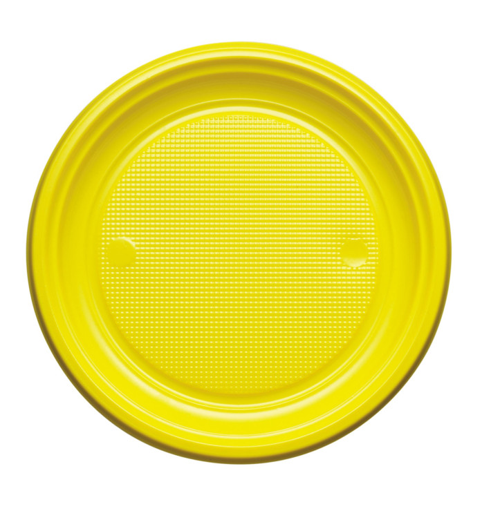 Plastic bord PS Plat geel Ø17 cm (50 stuks) Plastic bord PS Plat geel Ø17 cm (50 stuks)
