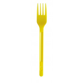 Plastic PS vork geel 17,5cm (600 stuks)