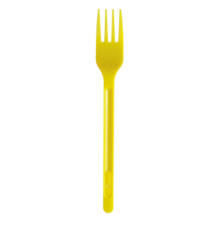 Plastic PS vork geel 17,5cm (600 stuks) Plastic PS vork geel 17,5cm (600 stuks)
