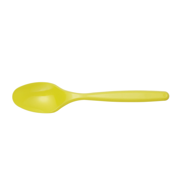 Plastic PS thee lepel geel 12cm (40 stuks) Plastic PS thee lepel geel 12cm (40 stuks)