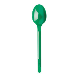 Plastic lepel PS groen 17,5cm (20 stuks) 