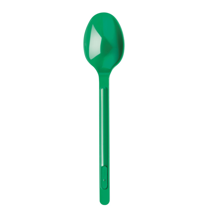 Plastic lepel PS groen 17,5cm (20 stuks) 