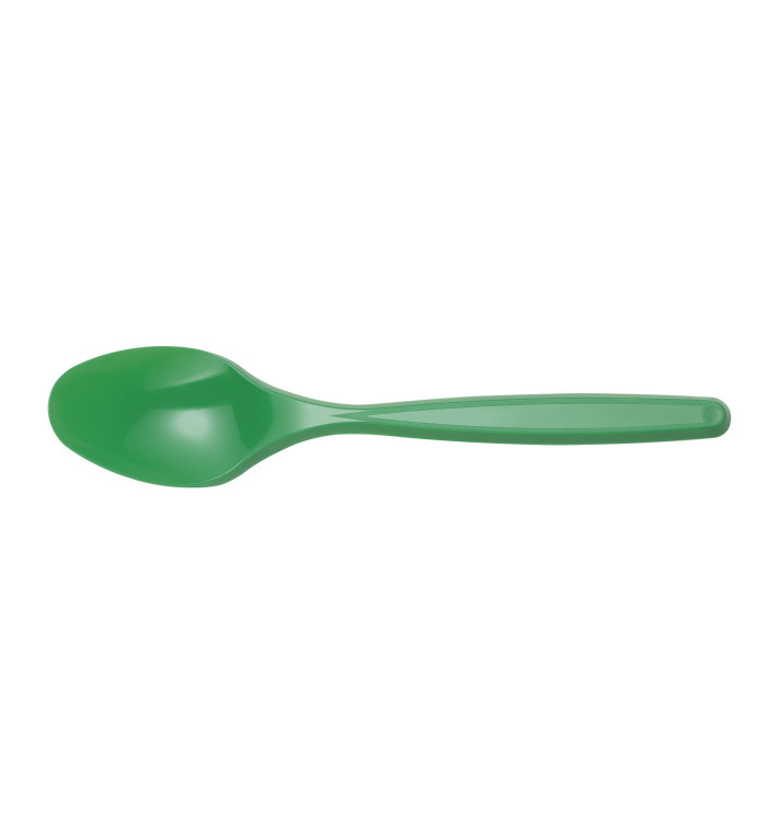 Plastic PS thee lepel groen 12cm (40 stuks) Plastic PS thee lepel groen 12cm (40 stuks)
