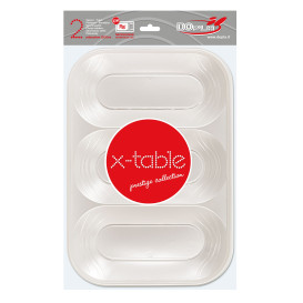 Plastic Compartment dienblad "X-Table" 3C parel 33x23cm (30 stuks)