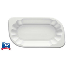 Plastic dienblad wit 17,5x9,5x3cm 250ml (1500 stuks)