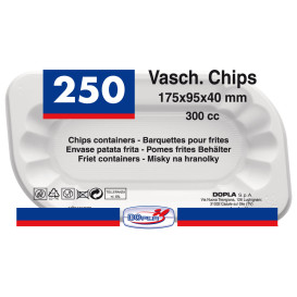 Plastic dienblad wit 17,5x9,5x4cm 300ml (1500 stuks)