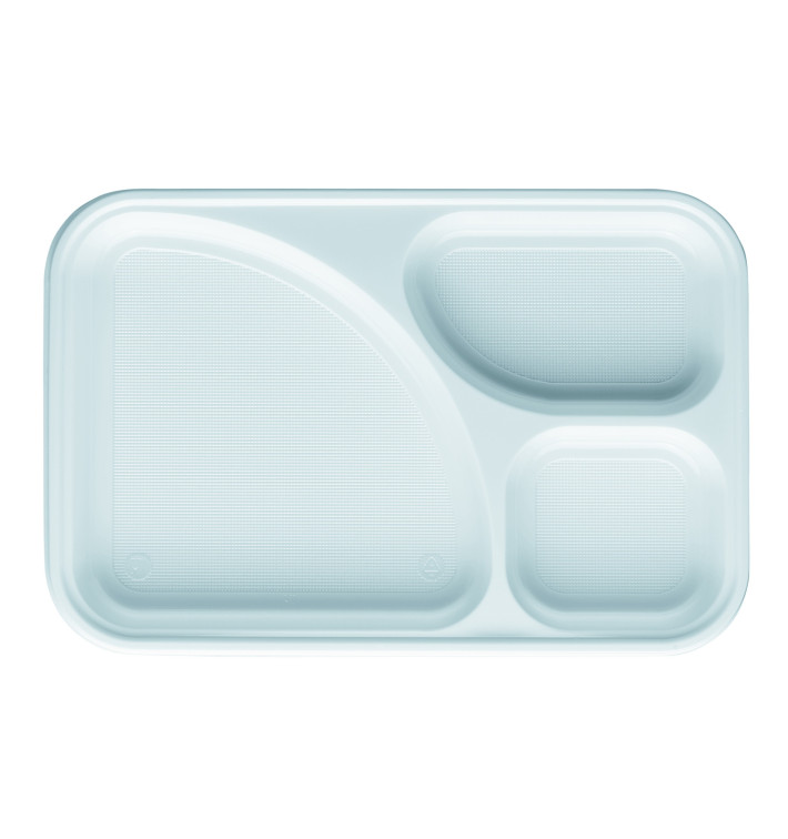 Plastic Compartment dienblad wit 3C 31,5x21cm (400 stuks) Plastic Compartment dienblad wit 3C 31,5x21cm (400 stuks)