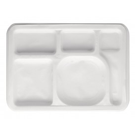 Plastic Compartment dienblad wit 47x35cm (500 stuks) 