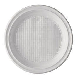 Plastic bord PS Diep wit 22 cm (1600 stuks)