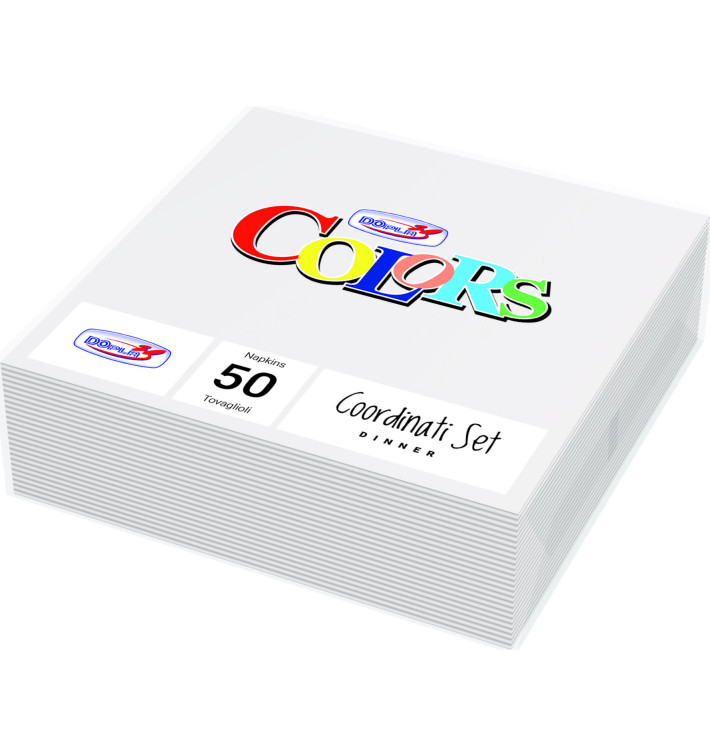Papieren servet 2 laags wit 33x33cm (50 stuks) Papieren servet 2 laags wit 33x33cm (50 stuks)