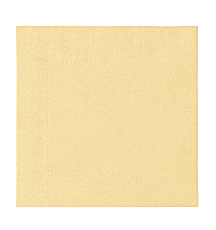 Papieren servet 2 laags crème 33x33cm (50 stuks) Papieren servet 2 laags crème 33x33cm (50 stuks)