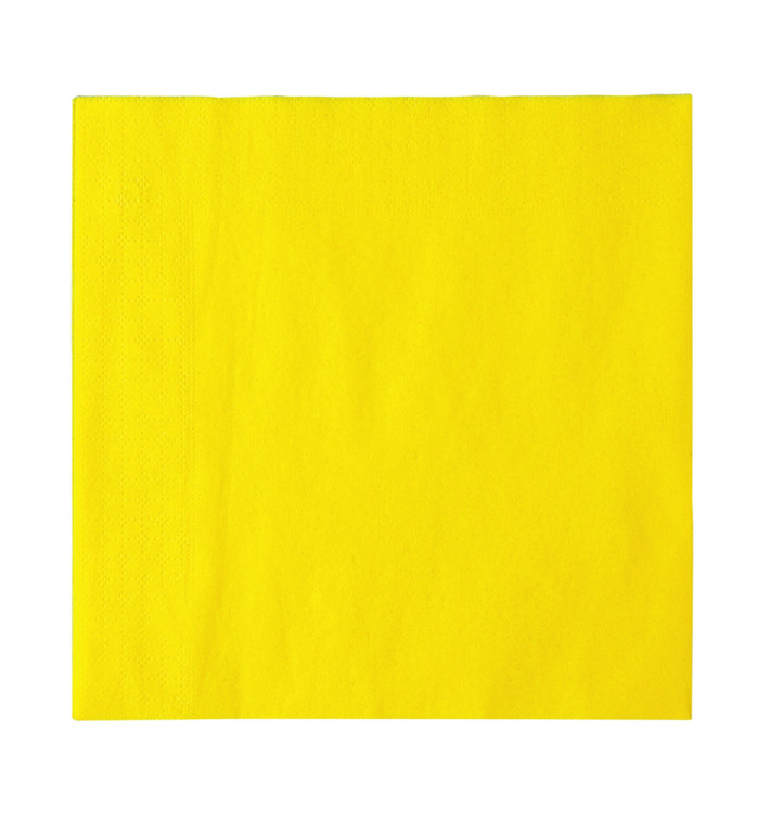 Papieren servet 2 laags geel 33x33cm (50 stuks) Papieren servet 2 laags geel 33x33cm (50 stuks)
