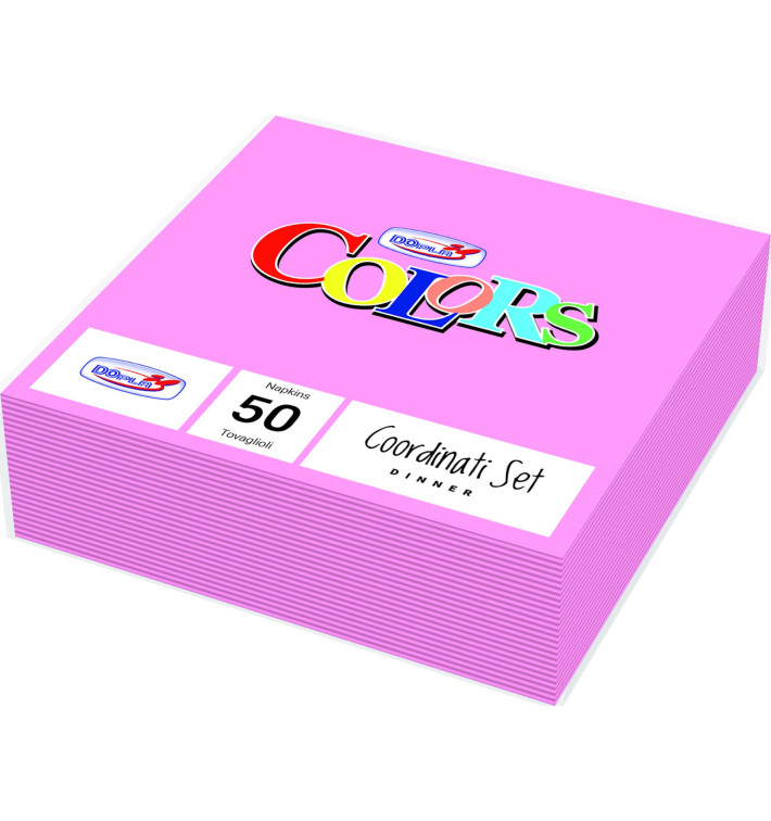 Papieren servet 2 laags roze 33x33cm (1200 stuks) Papieren servet 2 laags roze 33x33cm (1200 stuks)