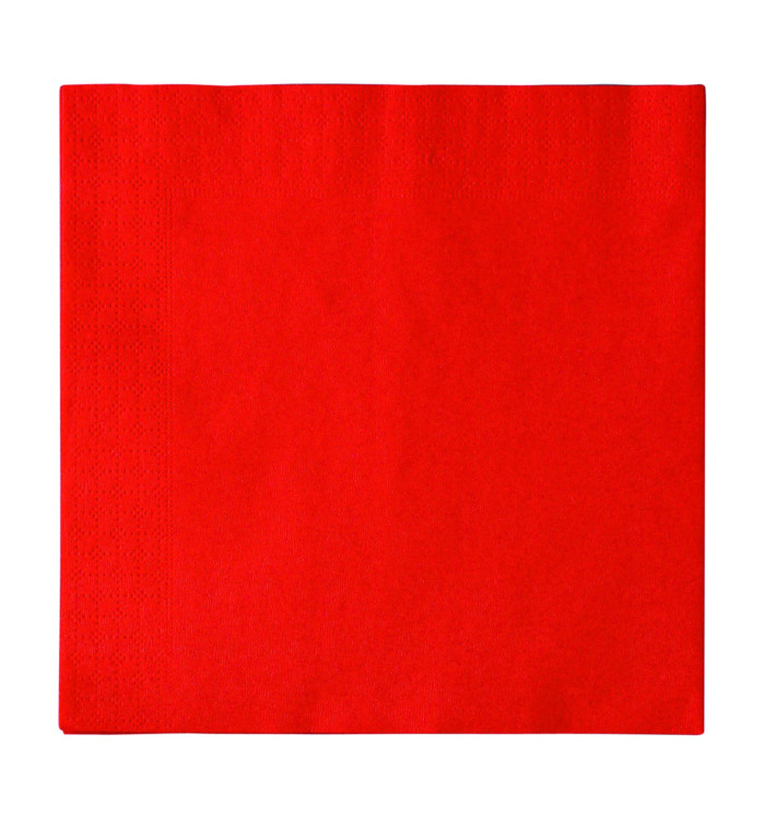 Papieren servet 2 laags rood 33x33cm (1200 stuks) Papieren servet 2 laags rood 33x33cm (1200 stuks)