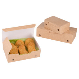 Papieren take-out doos medium maat kraft 1,45x0,90x45cm (450 stuks)