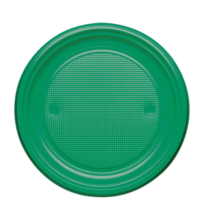 Plastic bord PS Plat groen Ø22 cm (30 stuks) Plastic bord PS Plat groen Ø22 cm (30 stuks)