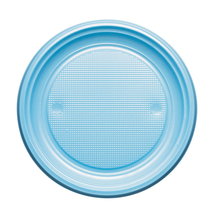 Plastic bord PS Plat lichtblauw Ø22 cm (30 stuks) Plastic bord PS Plat lichtblauw Ø22 cm (30 stuks)