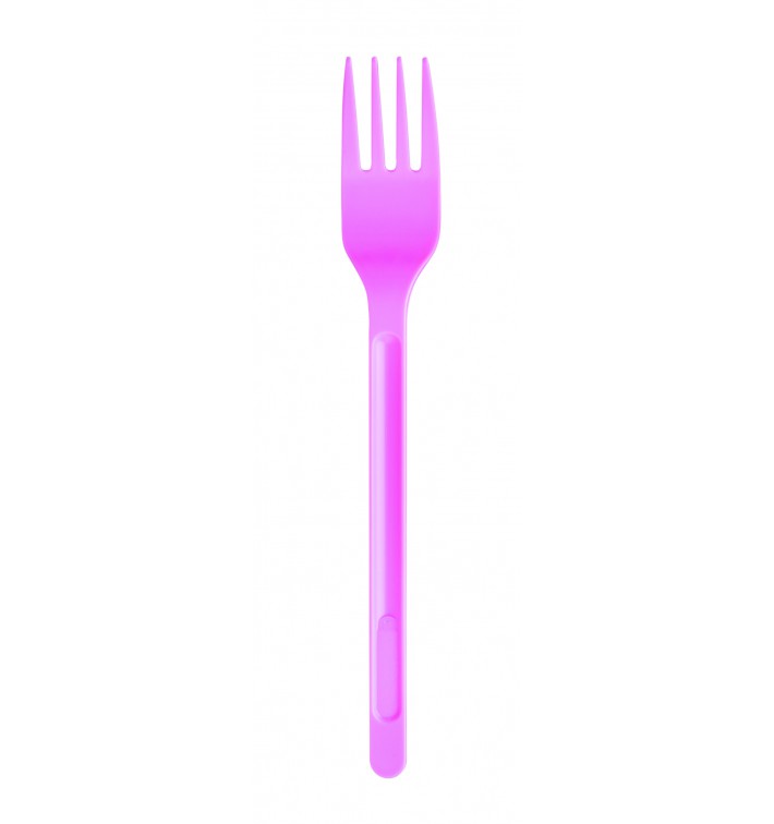Plastic PS vork roze 17,5cm (20 stuks) 