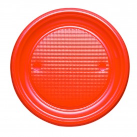 Plastic bord PS Plat oranje Ø17 cm (1100 stuks)