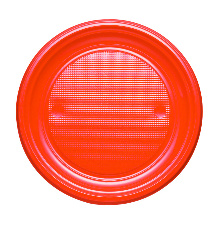 Plastic bord PS Plat oranje Ø17 cm (1100 stuks) Plastic bord PS Plat oranje Ø17 cm (1100 stuks)