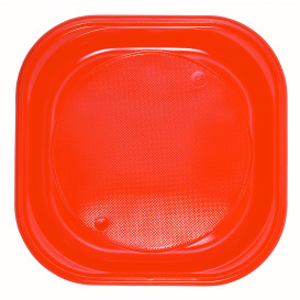 Plastic bord PS Vierkant oranje 20x20 cm (720 stuks)