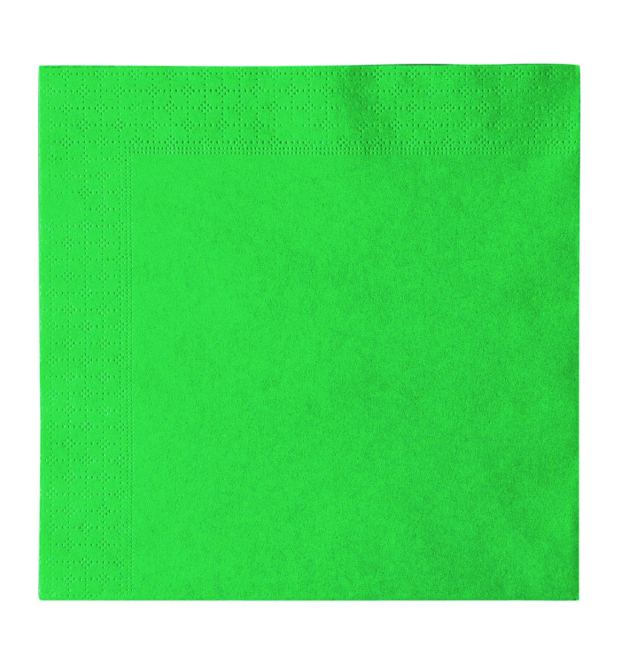 Papieren servet 2 laags groen 33x33cm (1200 stuks) Papieren servet 2 laags groen 33x33cm (1200 stuks)