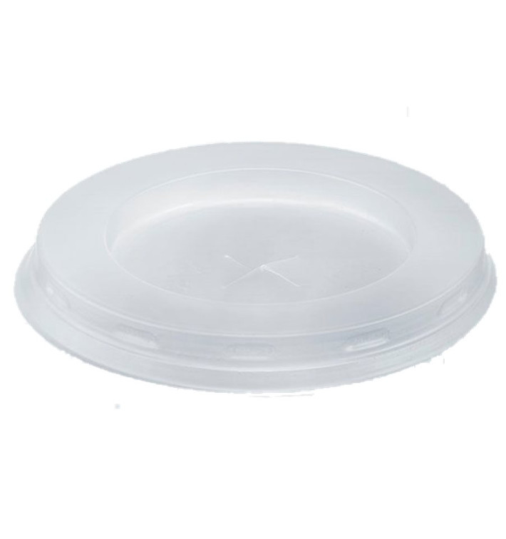 Plastic PS Deksel met rietsleuf wit Plat Ø7,2cm (1000 stuks) Plastic PS Deksel met rietsleuf wit Plat Ø7,2cm (1000 stuks)