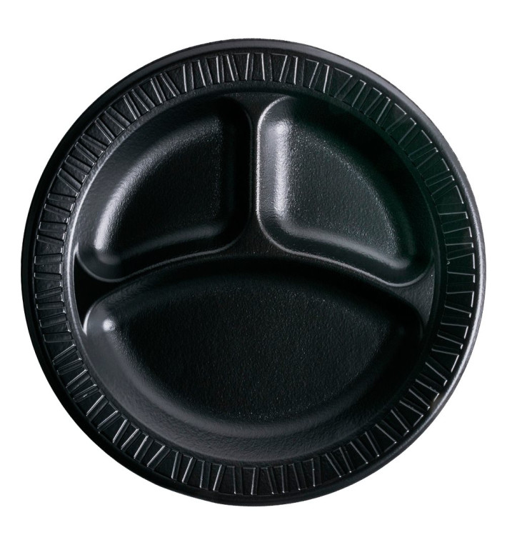 Schuim bord "Quiet Classic" 3 C. gelamineerd zwart Ø23 cm (125 stuks) Schuim bord "Quiet Classic" 3 C. gelamineerd zwart Ø23 cm (125 stuks)