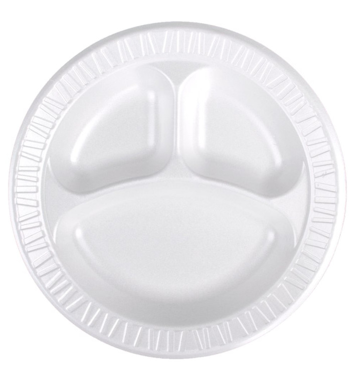 Schuim bord Foam "Concofde" 3 C. wit Ø23 cm (500 stuks) Schuim bord Foam "Concofde" 3 C. wit Ø23 cm (500 stuks)
