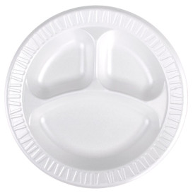 Schuim bord Foam "Concofde" 3 C. wit Ø26 cm (125 stuks) 