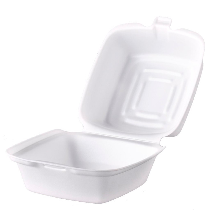 Schuim burger dozen take-out wit 1,30x1,30x0,80cm (125 stuks) Schuim burger dozen take-out wit 1,30x1,30x0,80cm (125 stuks)