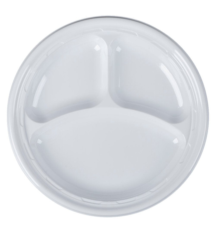 Plastic bord PS "Famous Impact" 3 C. wit Ø26 cm (500 stuks) Plastic bord PS "Famous Impact" 3 C. wit Ø26 cm (500 stuks)