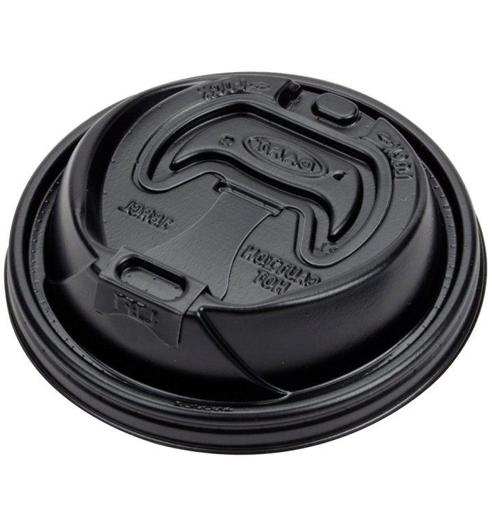 Plastic Deksel PS Resealable zwart Ø9,4cm (100 stuks) Plastic Deksel PS Resealable zwart Ø9,4cm (100 stuks)