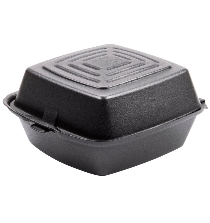Schuim burger dozen take-out zwart 1,50x1,50x0,80cm (500 stuks) Schuim burger dozen take-out zwart 1,50x1,50x0,80cm (500 stuks)